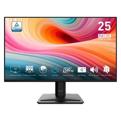 Imagem Monitor MSI PRO MP252 E2 25" FHD, Tela Flat, IPS, 120Hz, 1ms-4ms, DP e HDMI, Anti-reflexo, Alto-falantes Embutidos