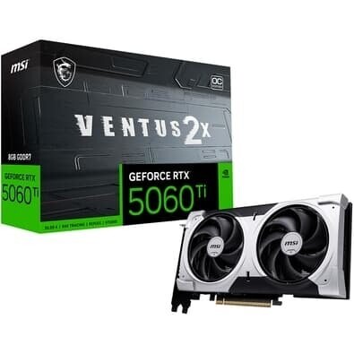 Imagem Placa de Vídeo MSI RTX 5060 Ti 8G VENTUS 2X OC PLUS NVIDIA GeForce 8GB GDDR7 128-bit 2617 MHz FP4 e DLSS 4 Ray Tracing - G506T-8V2CP