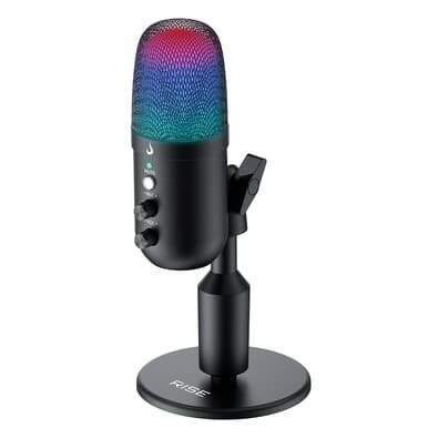 Imagem Microfone Gamer De Mesa Rise Mode Elite 04 RGB P3 USB-C Preto - RM-ME-04-B