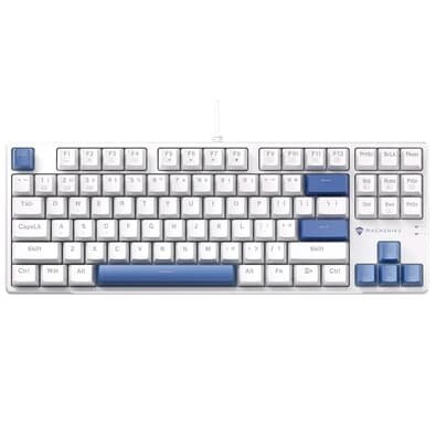 Imagem Teclado Mecânico Gamer Machenike K500B-B87 RGB, Switch Brown, lAYOUT 80%, USB-C, ABNT2, Branco e Azul