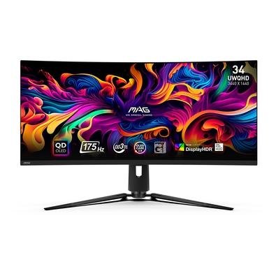 Imagem Monitor Gamer MSI OLED QUANTUM DOT MAG 341CQP, 34" QHD, 175Hz, 0.3ms, DisplayPort e HDMI, HDR, Adaptive-Sync