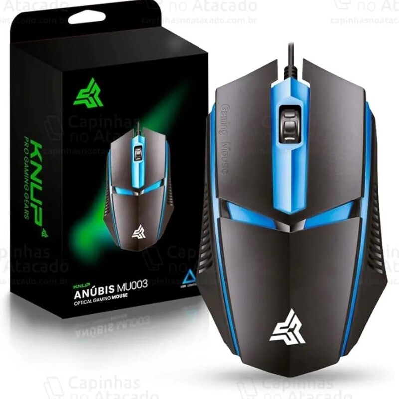Imagem Mouse Gamer MU-003 1200 DPI Com LED RGB Alta Precisão e Velocidade Jogos Ideal Para Trabalho Estudos Cabo Reforçado Su