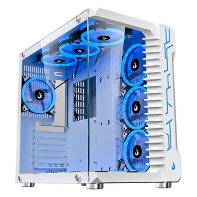Imagem Gabinete Gamer Rise Mode Galaxy Glass Mid Tower ATX Lateral e Frontal em Vidro Temperado Branco - RM-GA-GG-FW