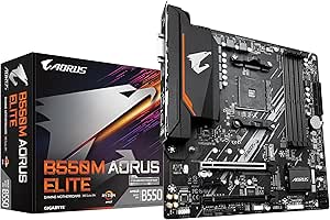 Imagem Placa Mãe Gigabyte B550M AORUS Elite, Chipset B550, AMD AM4, mATX, DDR4