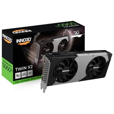 Imagem Placa de Video Inno3D RTX 5060 Ti Twin X2 Geforce Nvidia, 16gb 128bits, DLSS 4 