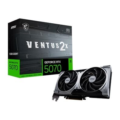 Imagem Placa de Vídeo MSI GeForce RTX 5070 12G VENTUS 2X OC,12 GB GDDR7, 28Gbps, NVIDIA GeForce RTX 5070- G5070-12V2C