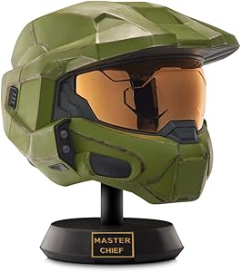 Imagem Capacete Halo Master Chief com Suporte e Luzes LED - Tamanho Único 