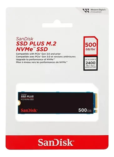 Imagem SSD Sandisk Plus 500gb M.2 2280 Gen3 NVME