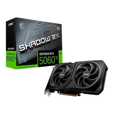 Imagem Placa de Vídeo MSI RTX 5060 Ti 16G SHADOW 2X OC PLUS Geforce NVIDIA, 16GB GDDR7, 128 bits, 2617 MHz, DLSS 4, Ray Tracing - G506T-16S2CP