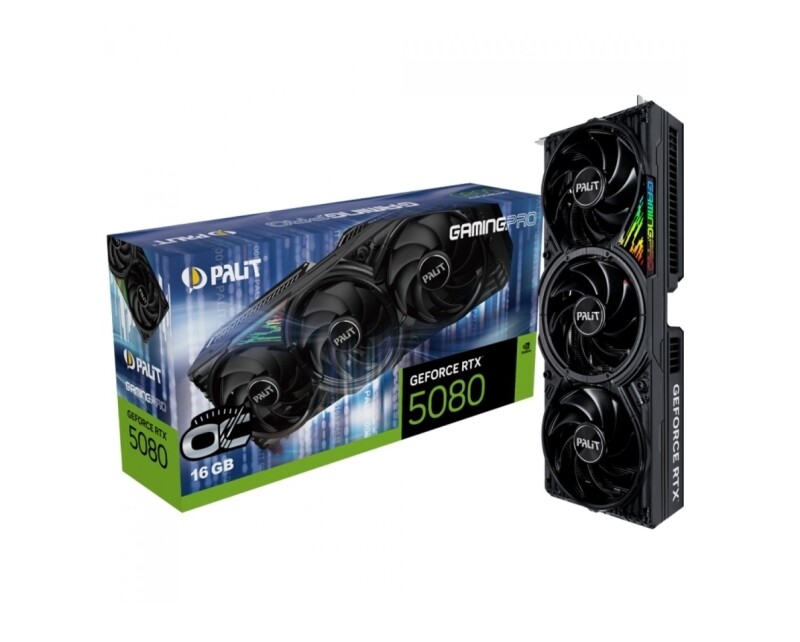 Imagem Placa de Vídeo Palit NVIDIA GeForce RTX 5080 GamingPro OC 16GB GDDR7 DLSS Ray Tracing - NE75080S19T2-GB2031A