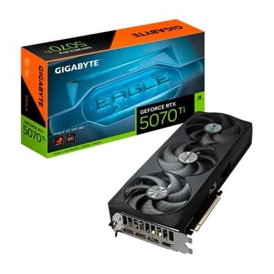 Imagem Placa de Vídeo Gigabyte RTX 5070 Ti EAGLE OC SFF 16G NVIDIA GeForce, 16GB GDDR7, 256bits, RGB, DLSS, Ray Tracing - Preta