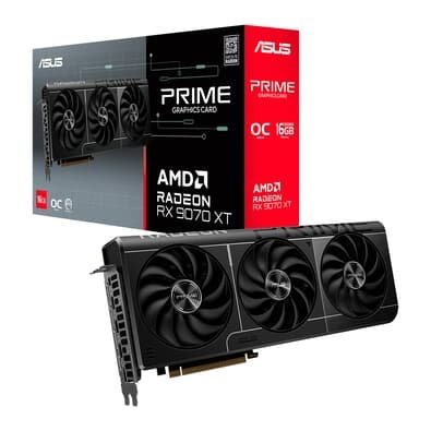 Imagem Placa de Vídeo ASUS PRIME RX 9070 XT O16G AMD Radeon, 16GB, GDDR6, Axial-tech, OpenGL 4.6  - 90YV0L71-M0NA00