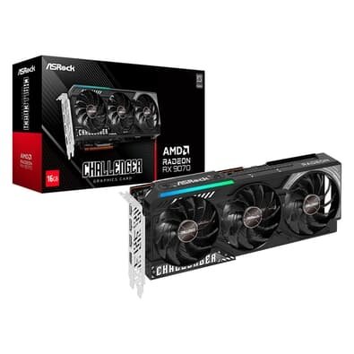 Imagem Placa de Vídeo ASRock RX 9070 Challenger AMD Radeon, LED, 16GB, GDDR6, FidelityFX, RDNA - 90-GA5NZZ-00UANF