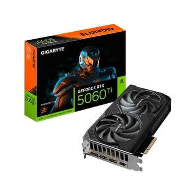 Imagem Placa de Vídeo RTX 5060 Ti WINDFORCE 8G Gigabyte NVIDIA GeForce, 8GB GDDR7, 128bits, DLSS, Ray Tracing - GV-N506TWF2-8GD