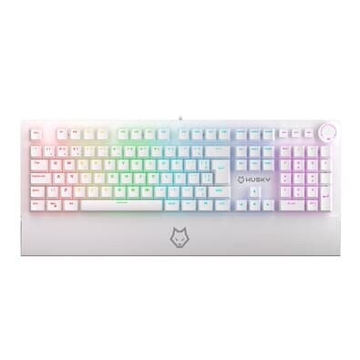 Imagem Teclado Mecânico Gamer Husky Anchorage Full Size RGB Switch Gateron EF Red ABNT2 Branco - HTG200BRVR