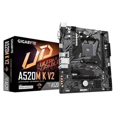 Imagem Placa-Mãe Gigabyte A520M K V2 Rev. 1.0, AMD, Micro ATX, DDR4, Preto - A520M K V2