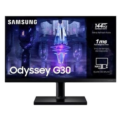 Imagem Monitor Gamer Samsung Odyssey G3 24" FHD 144Hz 1ms HDMI e DP FreeSync Premium Ajuste de Altura VESA Preto - LS24BG300ELM