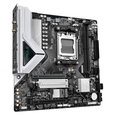 Imagem Placa Mãe Gigabyte B840M EAGLE WIFI6 AMD AM5 Micro ATX DDR5 RGB Wi-Fi 6 Bluetooth Preto - B84MELW-00