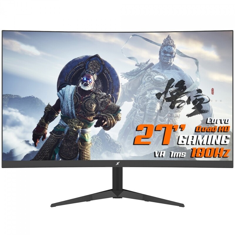 Imagem Monitor Gamer SuperFrame Precision 27 Pol Curvo Quad HD RGB Fast VA 124.4% sRGB FreeSync/G-Sync 1ms 180Hz HDMI
