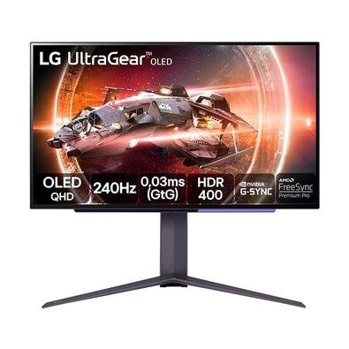 Imagem Monitor Gamer LG UltraGear OLED 27" QHD, 240Hz, 0.03ms, HDMI, DP e USB, NVIDIA G-SYNC, AMD FreeSync, HDR400