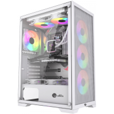 Imagem Gabinete Gamer Ninja Kurama Mid Tower Vidro Temperado ATX Sem Fonte Com 4 Fans Rainbow - GNCSKRMTW4F