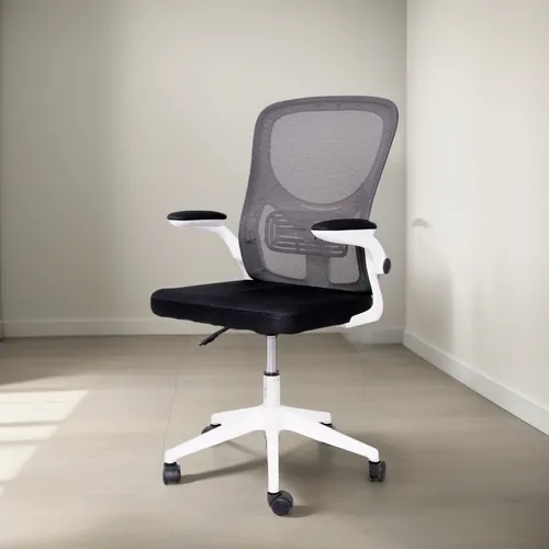 Imagem Cadeira Escritório Basic Diretor Tela Mesh Branca Giratória