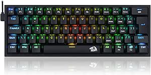 Imagem Teclado Mecânico Gamer Redragon Fizz RGB - Preto | Switch Marrom
