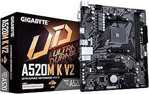 Imagem Placa-mãe Gigabyte A520M K V2 (Rev. 1.0) AMD AM4 mATX DDR4 - Chipset A520 | A520M K V2 1.0