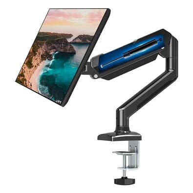 Imagem Suporte de Mesa Articulado para Monitor de até 32" Fitter, Ajuste com Pistão a Gás, VESA, Preto - F8