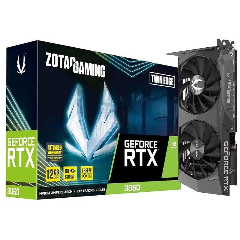 Imagem Placa de Vídeo Zotac Gaming - GeForce RTX 3060 Twin Edge LHR 12GB GDDR6
