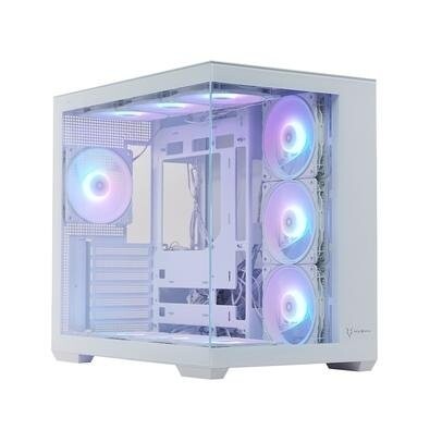 Imagem Gabinete Gamer Husky Dome 900 Mid Tower Iluminação ARGB ATX Lateral e Frontal em Vidro 10x Cooler Fan ARGB Branco - HGN900BR