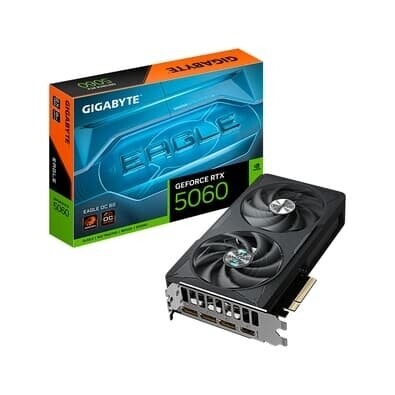 Imagem Placa de Vídeo Gigabyte RTX 5060 EAGLE OC 8G NVIDIA GeForce 8GB GDDR7 128bits DLSS Ray Tracing - GV-N5060EAGLE OC-8GD