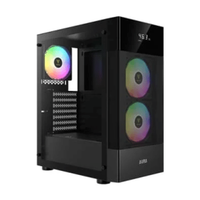 Imagem Gabinete Gamer Gamdias AURA GC5 Mid Tower ARGB ATX Lateral em Vidro Temperado Preto - AURA GC5 ARGB