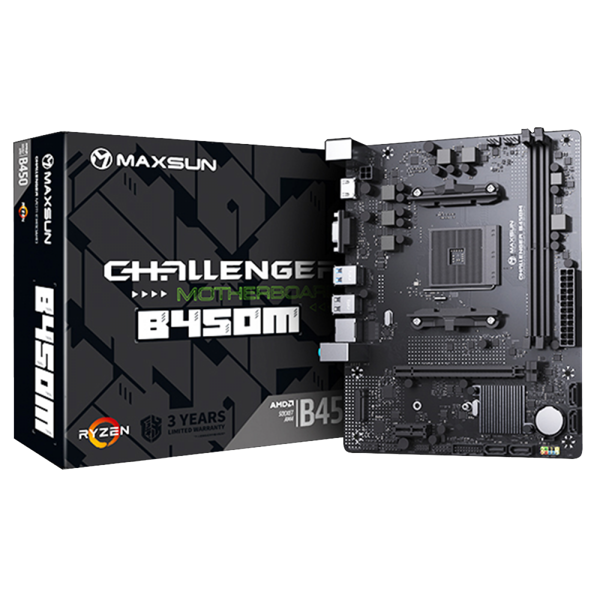 Imagem Placa Mãe MAXSUN B450M MS-Challenger, Chipset B450, AMD AM4, mATX, DDR4