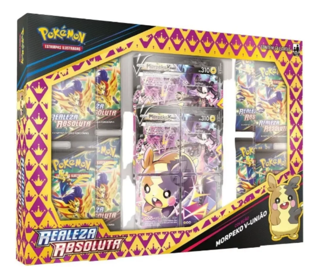 Imagem Cartas Pokémon Box Coleção Especial - Realeza Absoluta - Morpeko-V-União