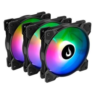 Imagem Kit com 3 Ventoinhas Rise Mode X 120mm Led ARGB Preto - RM-XLD-01-ARGB
