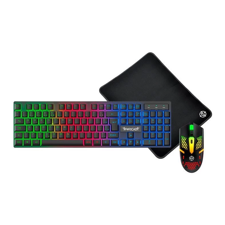 Imagem Combo Gamer TGT Fal, Rainbow, Teclado ABNT2, Mouse 1600DPI, Mousepad Pequeno, TGT-FAL-RBW03