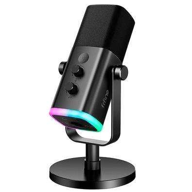 Imagem Microfone Gamer Fifine AmpliGame AM8 USB-C Cardioide com RGB e Anti-Ruído - Preto
