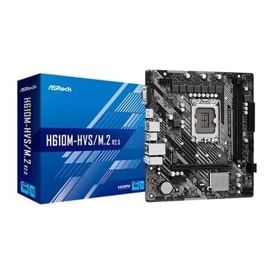 Imagem Placa Mãe ASRock H610M-HVS M.2 Intel M-ATX DDR4 Socket LGA 1700 HDMI D-Sub - 90-MXBJJ0-A0BAY1Z