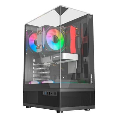 Imagem Gabinete Liketec Gamer Kingdom, Sky Tower, ATX, Lateral, Frontal e Teto em Vidro Temperado, Dark