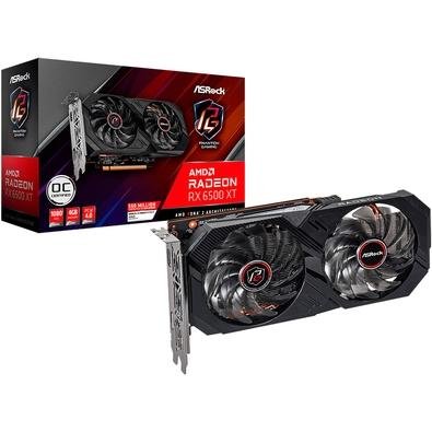 Imagem Placa de Vídeo RX 6500 XT Gaming D OC ASRock Radeon Phantom, 4GB, GDDR6, 64 Bit, Dual Fan - 90-GA3DZZ-00UANF