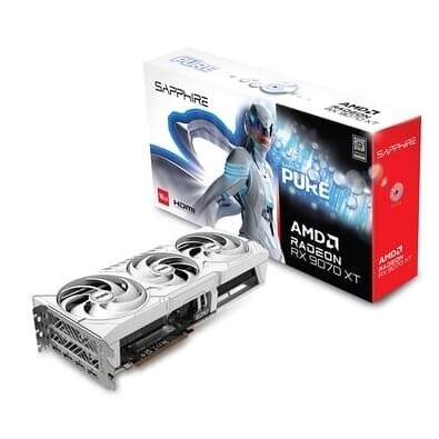 Imagem Placa de Vídeo Sapphire PURE AMD RADEON RX 9070 XT Gaming OC 16GB GDDR6 Dual HDMI Dual DP - 11348-02-20G