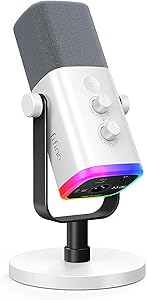 Imagem Microfone FIFINE AM8 XLR/USB com RGB e Controle de Ganho - Branco