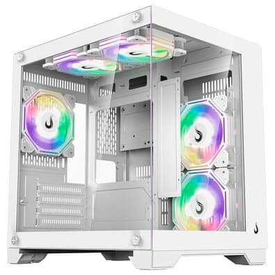Imagem Gabinete Gamer Rise Mode Galaxy Glass M Mini, M-ATX, Lateral e Frontal em Vidro Temperado, Branco