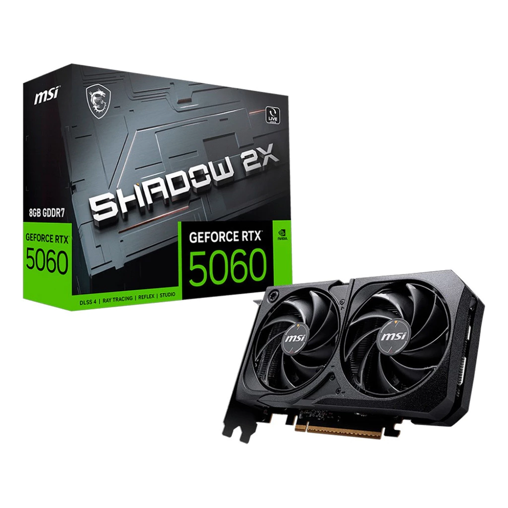 Imagem Placa de Vídeo MSI RTX 5060 8GB GDDR7 128 Bits Shadow 2x OC 912-V537-037