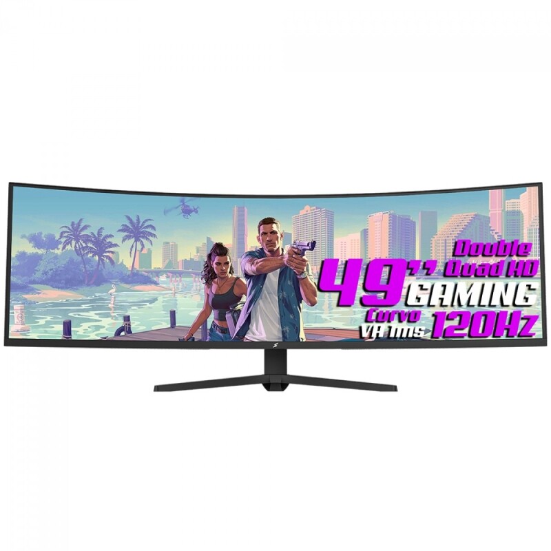 Imagem Monitor Gamer SuperFrame Enterprise Pro 49 Pol Curvo UltraWide Double Quad HD VA 1ms 120Hz FreeSync SFECB-49120-QHD