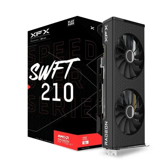 Imagem Placa de Vídeo XFX RX 7700XT SPEEDSTER SWFT210 Gaming AMD Radeon, 12GB, GDDR6, 192bits, 2544MHz, RDNA 3