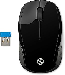 Imagem Mouse Sem Fio HP 200 com Sensor Óptico 1000 DPI e Receptor Nano 2.4GHz - Preto