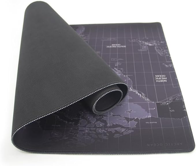 Imagem Mouse Pad Gamer Mapa Mundi 90x40cm com Bordas Costuradas e Base Antiderrapante