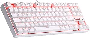 Imagem Teclado Mecânico Redragon Kumara K552W-2 Iluminação Azul - Branco